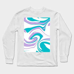 Cute Green and Purple Abstract Pattern Long Sleeve T-Shirt